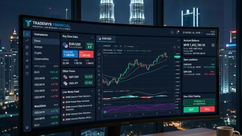 Fusion Markets platform interface demonstrating low commission trading account settings for Malaysian clients.