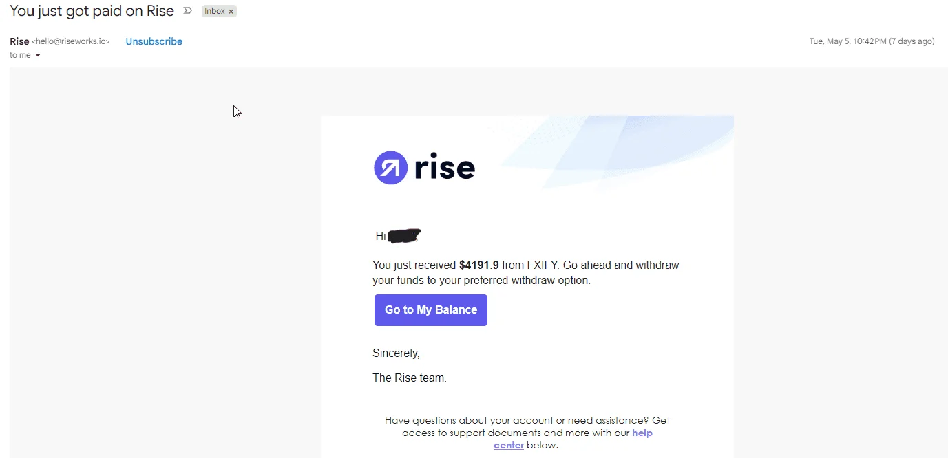 FXIFY payout proof 2026 - verified withdrawal from funded prop trading account